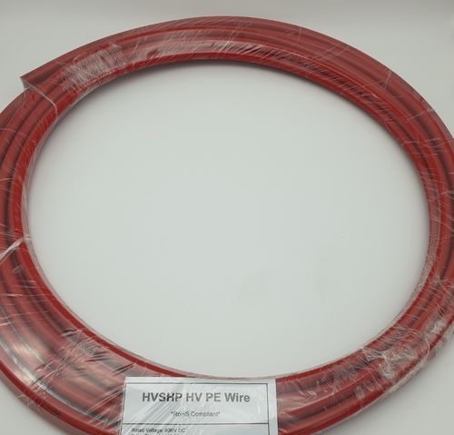 Hochspannungskabel PE/PVC 80kV 50m - HV Kabel verlustarm, rot