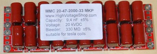MMC Kondensator 9.4nF 20kV Tesla coil cap impulsfest - new version