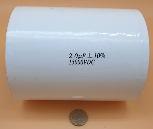 Pulskondensator 15kV 2000nF, 3000 A high current, Pulse Kondensator, 1 Stk.